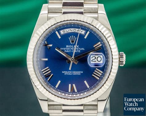 rolex white gold blue dial.